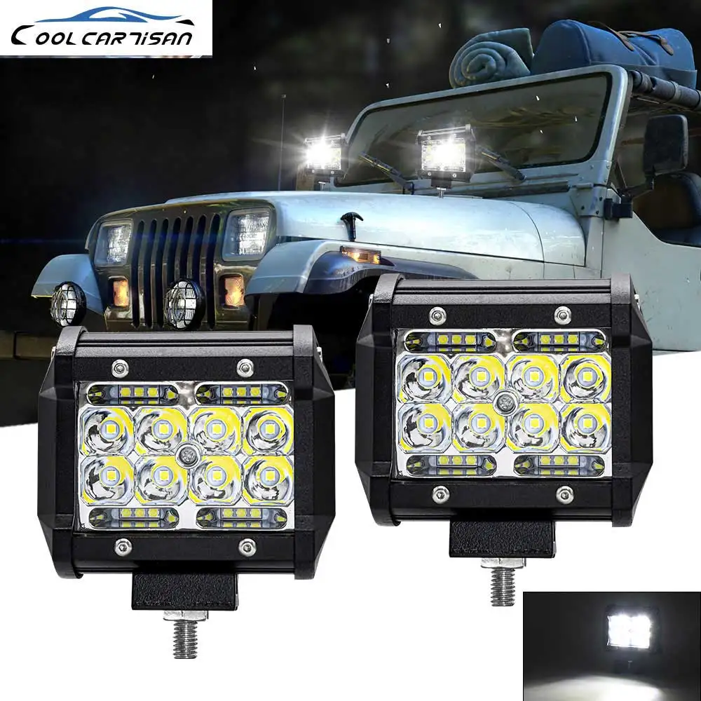 

4INCH Extra strong LED auxiliary lighthouse off road White 60w 4x4 long range LED Light Bar for 12V 24V ATV SUV Motorcycle