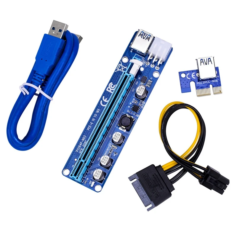 USB 3,0 кабель для майнинга биткоинов, 6 контактов, PCIE PCI-E