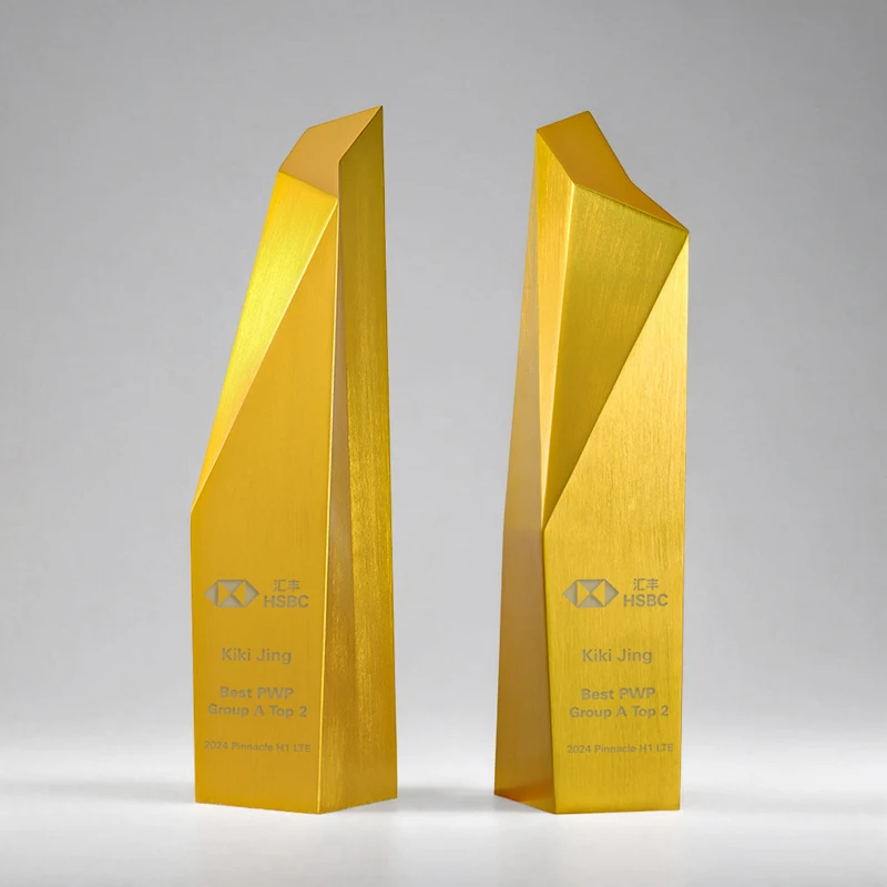 Customization Premium Art Metal Trophy Enterprise Excellent Employee Award, Aluminum Alloy Trophy Engraving Home Decoration, 1Pc