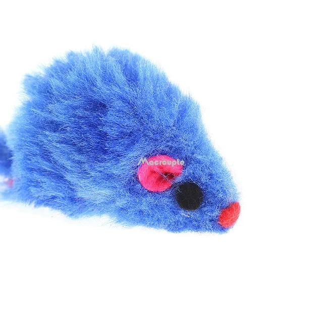 5Pcs Furry Plush Cat Toy Soft Solid Interactive Mice Mouse Toys for Funny Kitten Pet Cats Playing Scratch Training Game Supplies 5