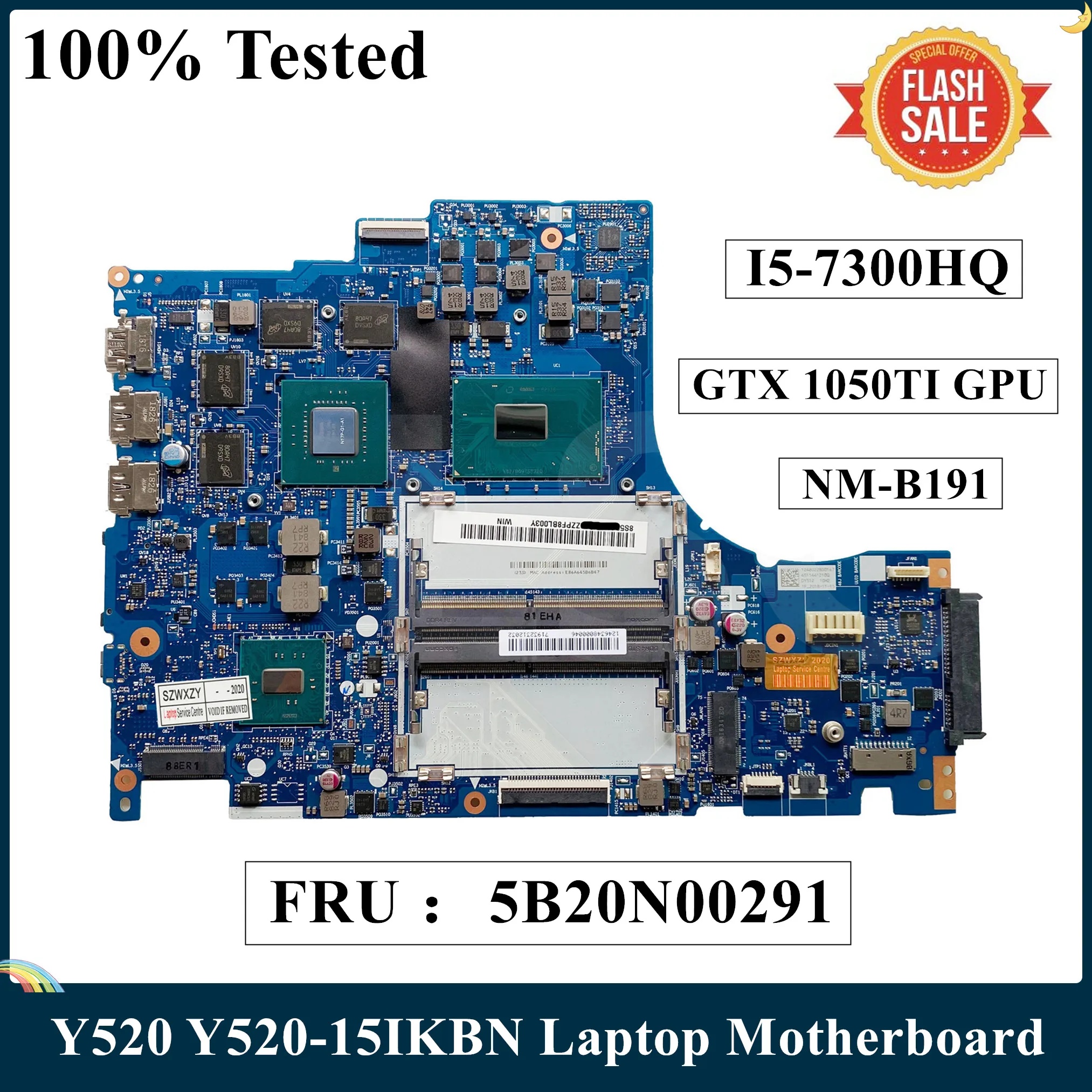 Para Lenovo Legião Y520 Y520 15IKBN Laptop Motherboard 5B20N00291 Com