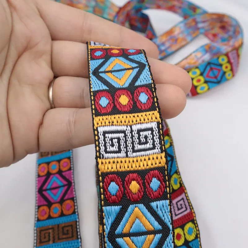 10Yards 26mm 1 Inch Handmade Embroidery Lace Trim Woven Jacquard Ribbon Retro Fashioned For Bag Straps Collar Pillowcase - Image 5