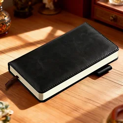 Premium Leather Notebook with Lined Pages | Ideal for Office, School & Portable Note Taking (Black)