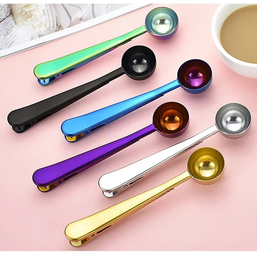 Kitchen Supplies Coffees and  Tools Tableware Long Handle Spoons Clip Milk Powder Coffeeware Teaware Liquid Seasoning Seal Bar