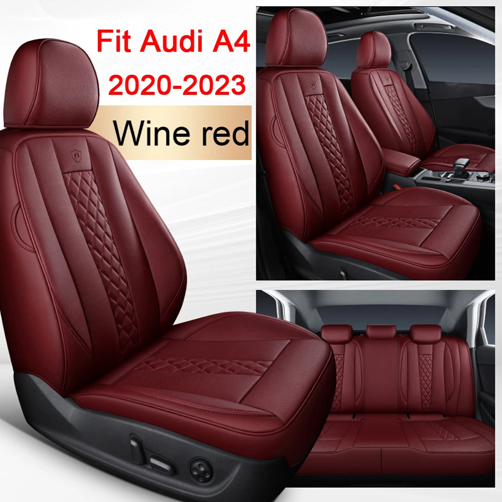 

Luxury Car Seat Covers Full Set 5 seats For Audi A4 A4L 2020 To 2023 Perforated Breathable Leather Car Seat Protective Cover