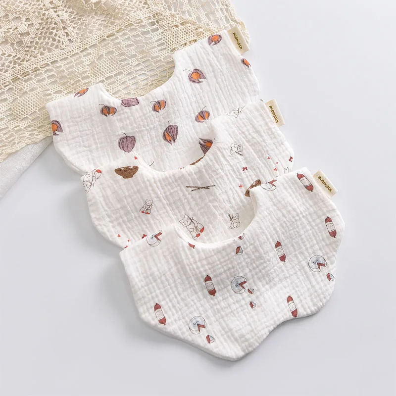 

Korean Style Baby Feeding Bibs 6 Layers Cotton Petal Infants Print Crepe Saliva Towel Newborn Toddler Soft Burp Cloth Kid Bib