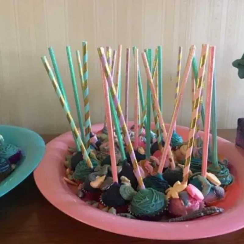 Disposable Paper Straws 25/50/100PCS Cocktail Straws for Birthday Party Wedding Party Gift Drinks Fruit Juice Beer