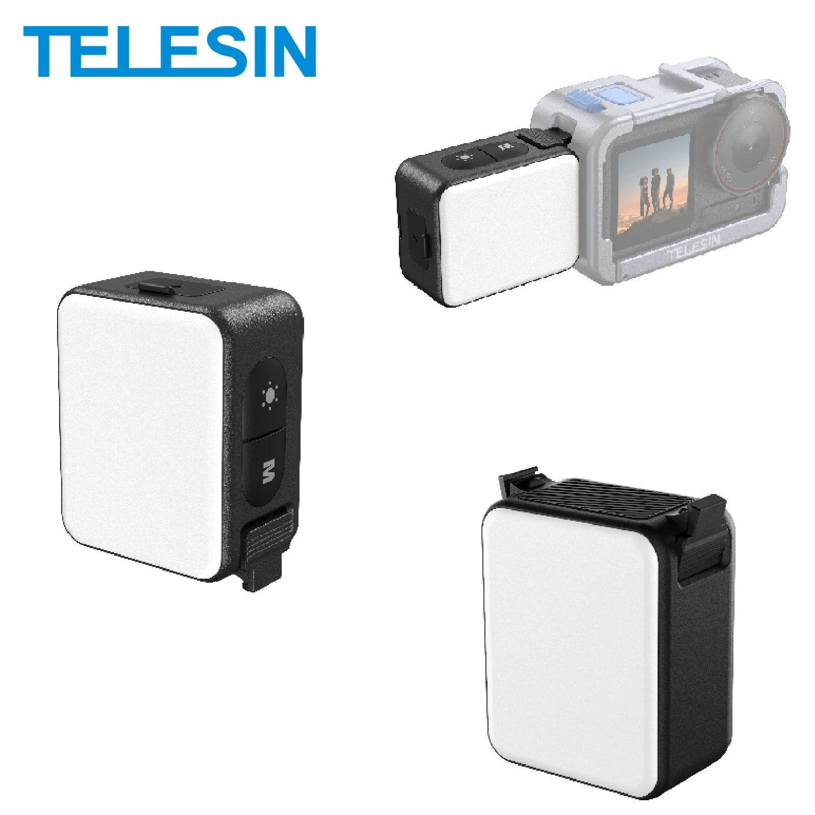 TELESIN Quick Release Mini Füllen Licht Mini Wasserdichte Selfie Licht Für DJI OSMO Action 2 3 4 5 pro Selfie Licht Für OSMO Action