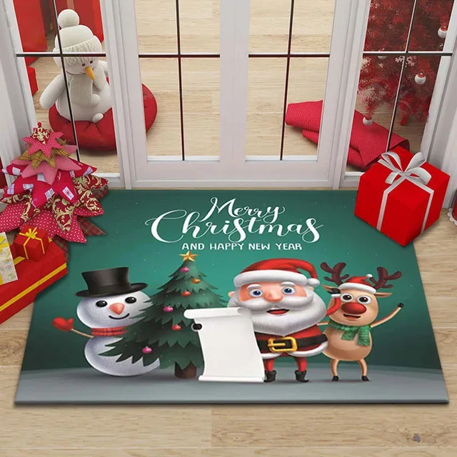 Merry Christmas Santa Claus Entrance Doormat Home Decor Carpet for Living Room Corridor Balcony Rugs Non-slip Bathroom Floor Mat floor mat decorative carpet non slip carpet