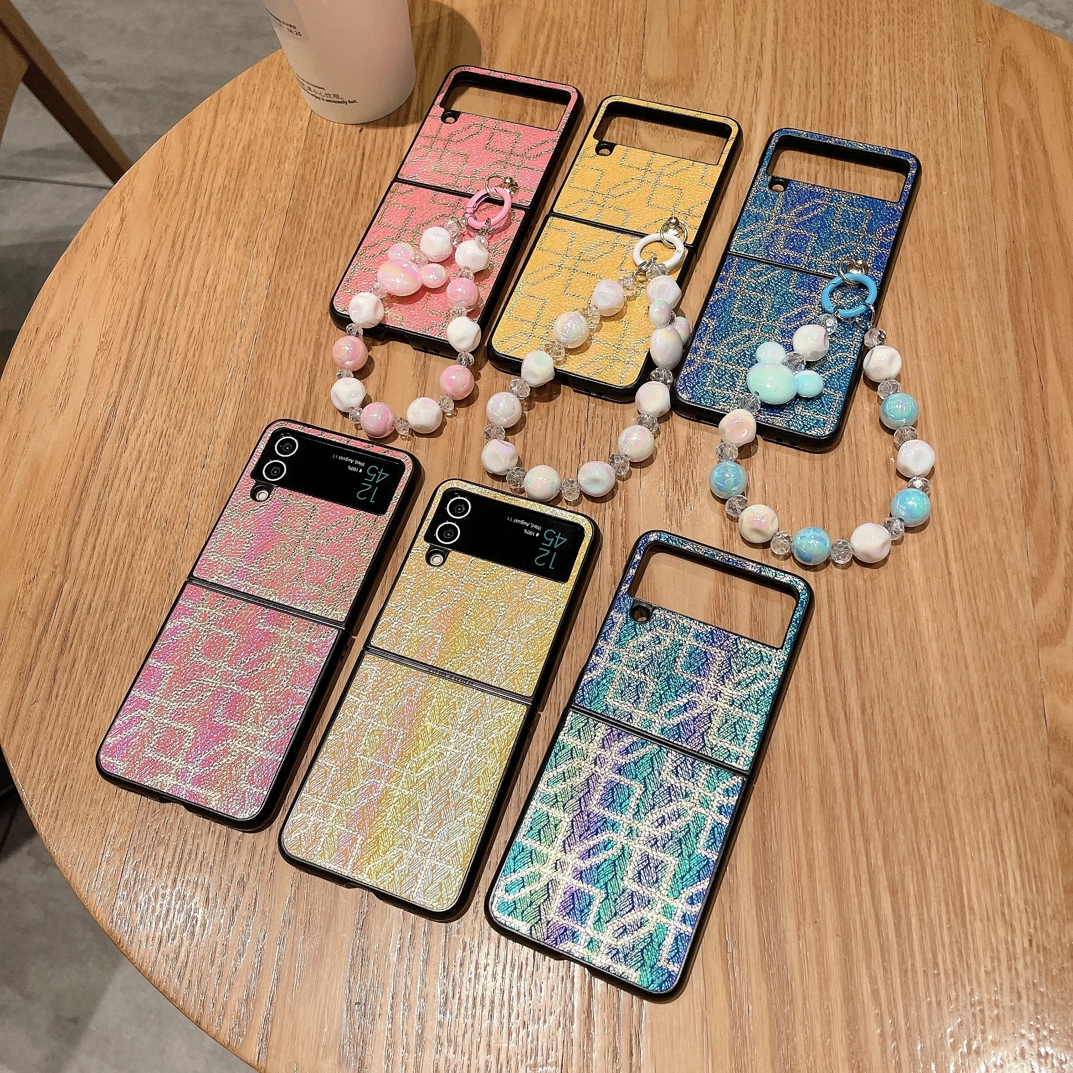 

Со сверкающим лабиринтом и браслетом, подходит для Samsung Galaxyz ZFlip5 3, чехол для телефона, складной защитный противоударный чехол