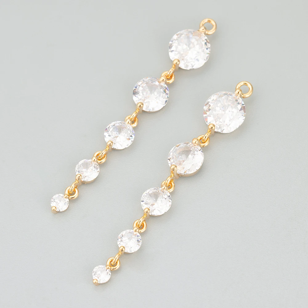 Elegant 18k Gold Rhodium Plated Handmade Charm Set with Zircons