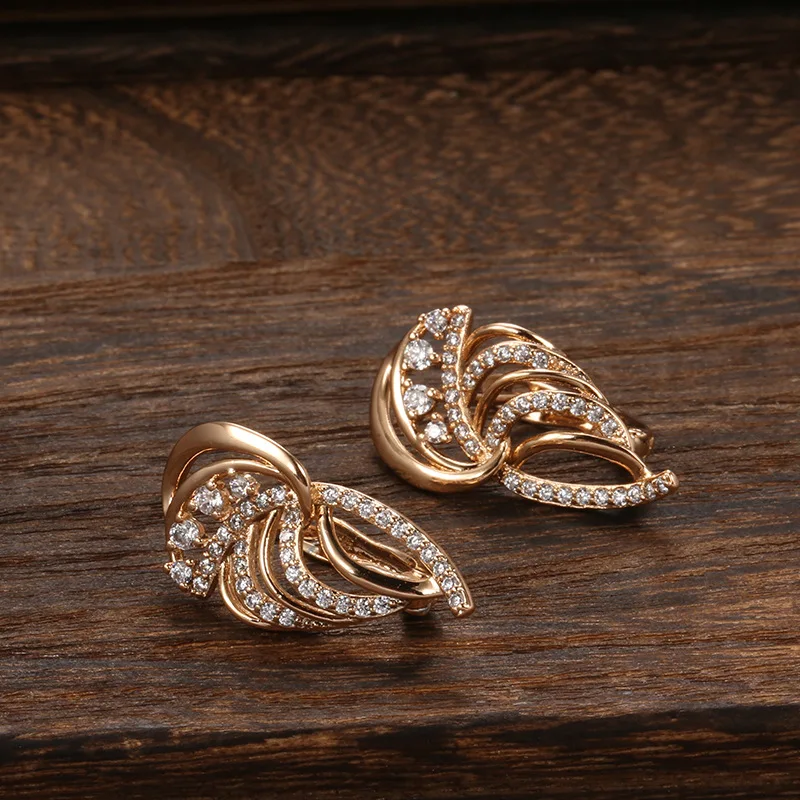 Solid 14K Gold Jewelry Earring Women Fine Aros Mujer Oreja Earrings for Women Orecchini 14 K Yellow Gold Bizuteria Jewelry - 3
