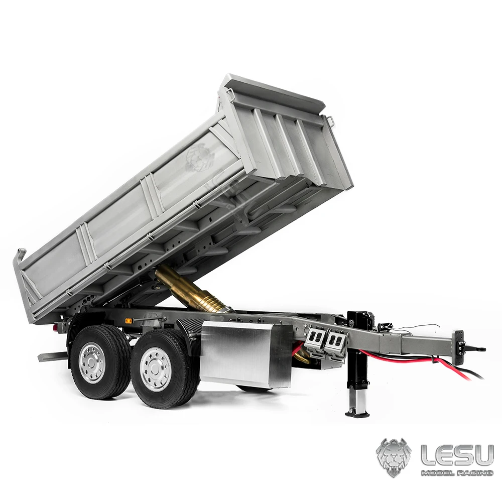 

LESU New 1/14 RC Full Trailer Metal 2 Axles Remote Control Hydraulic Dumper Trailers Toys Model For Boys TH23102