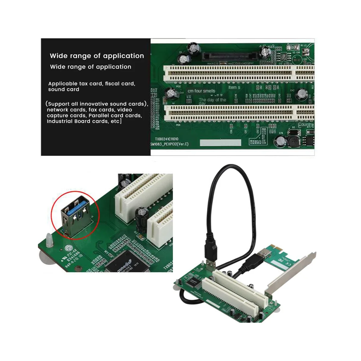 

PCI-Express PCI-E для настольного компьютера, адаптер Pci-E для двух PCI слотов PCI, расширенная карта USB 3,0, переходник для карт