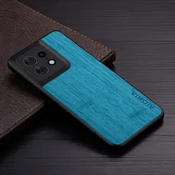 Luxurious Bamboo Wood Pattern Leather Phone Case for Moto X50 Ultra (Cyan)