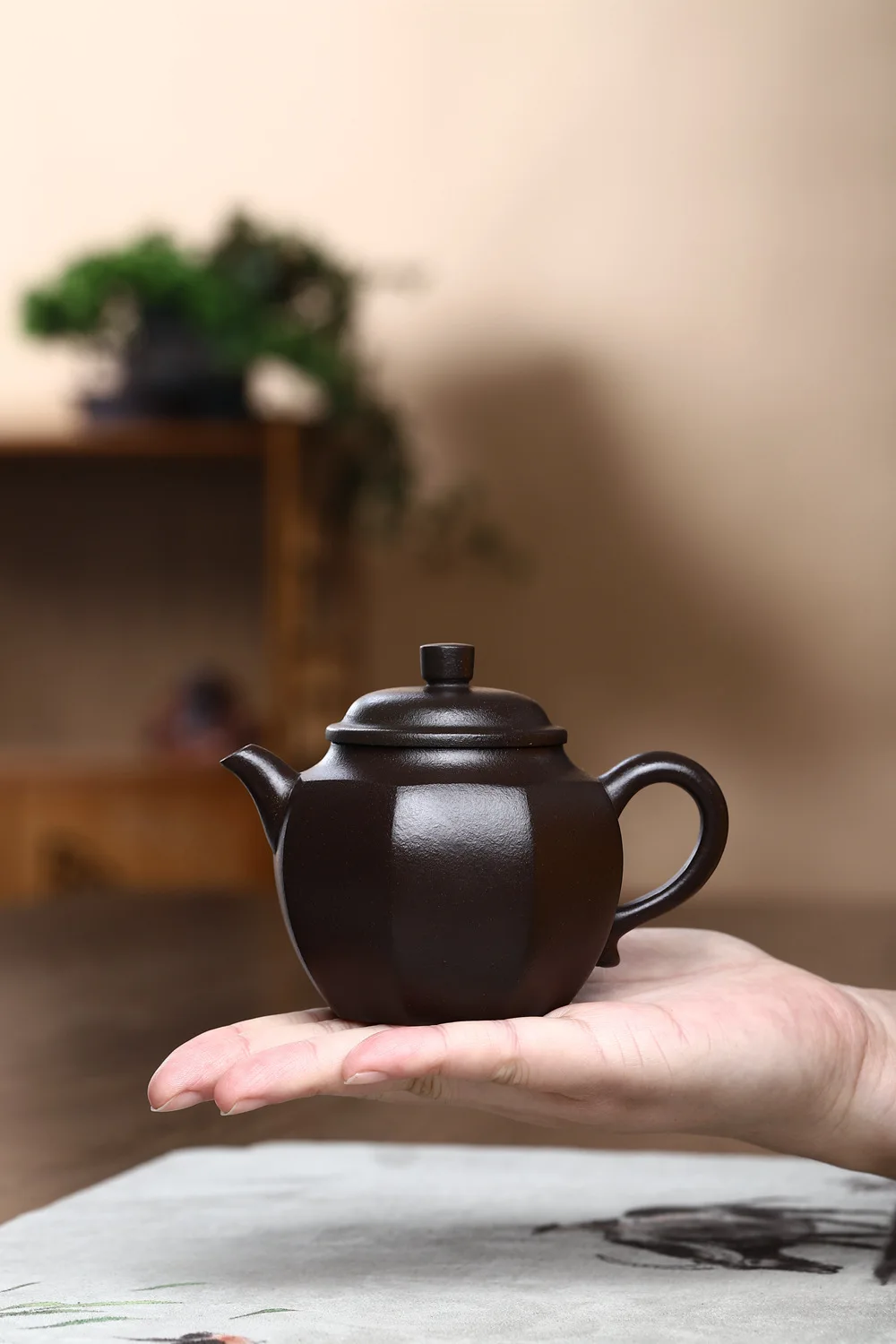 yixing feito mão pote de chá seis partes forma argila roxa bule de minério cru beleza chaleira chá chinês cerimônia presentes personalizados