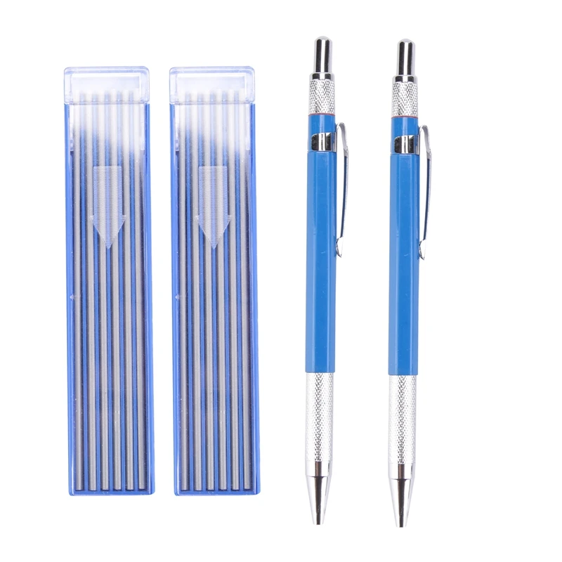 

Welders Pencil With Round Refills, 2.0 Mm Mechanical Pencil Marker For Pipe Fitter Welder Construction Woodworking