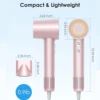 ABIR Hair Dryer ,High Speed,Smart Temperature Control,Magnetic Nozzle,Low Noise,Professional Hair Care Quick Dry Negative Ions 5