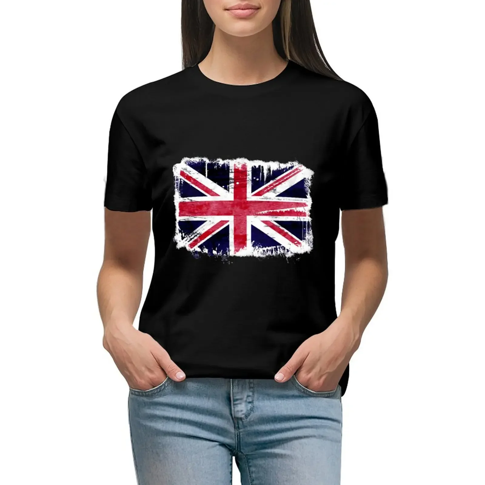

Distressed Union Jack Flag T-shirt aesthetic clothes vintage clothes luxury designer clothing Women
