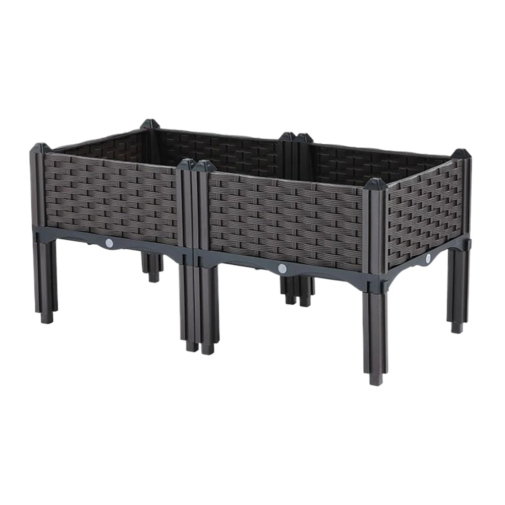 Elevated Plastic Raised Garden Bed Planter Outdoor Planters with Drainage Holes