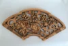Fan-Shaped Wood Carving Decorations, Exquisite Home Crafts Decorations, Auspicious dragons and phoenix 5