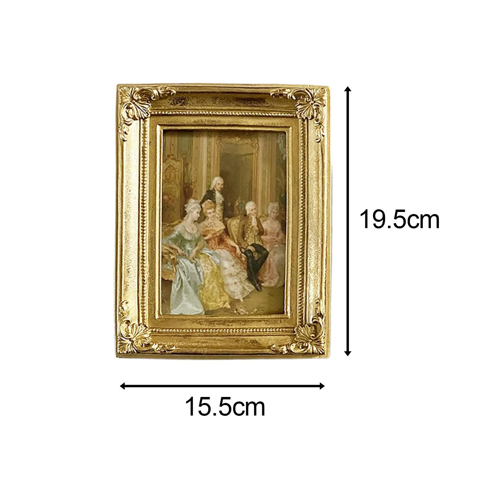 Resin Photo Frame Embossed Floral Poster Frames Glass Front with Easel Hook Picture Frame for Party Desk Office Home Wedding