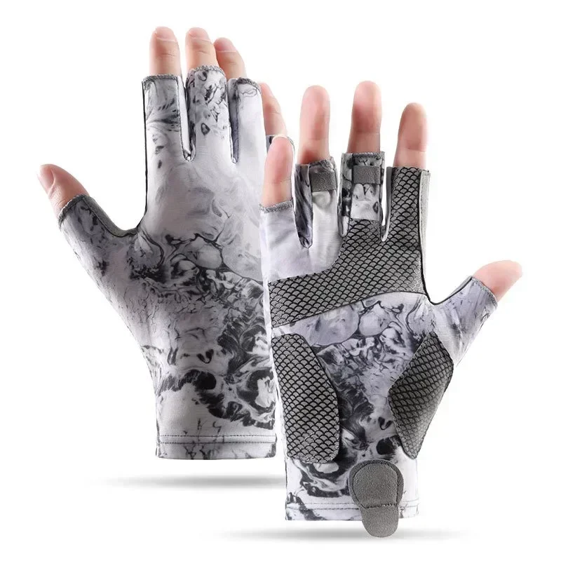 Fishing Gloves- Fingerless Sun Protection Fishing Gloves- Fishing Sun  Gloves for Women Men Outdoor Activities