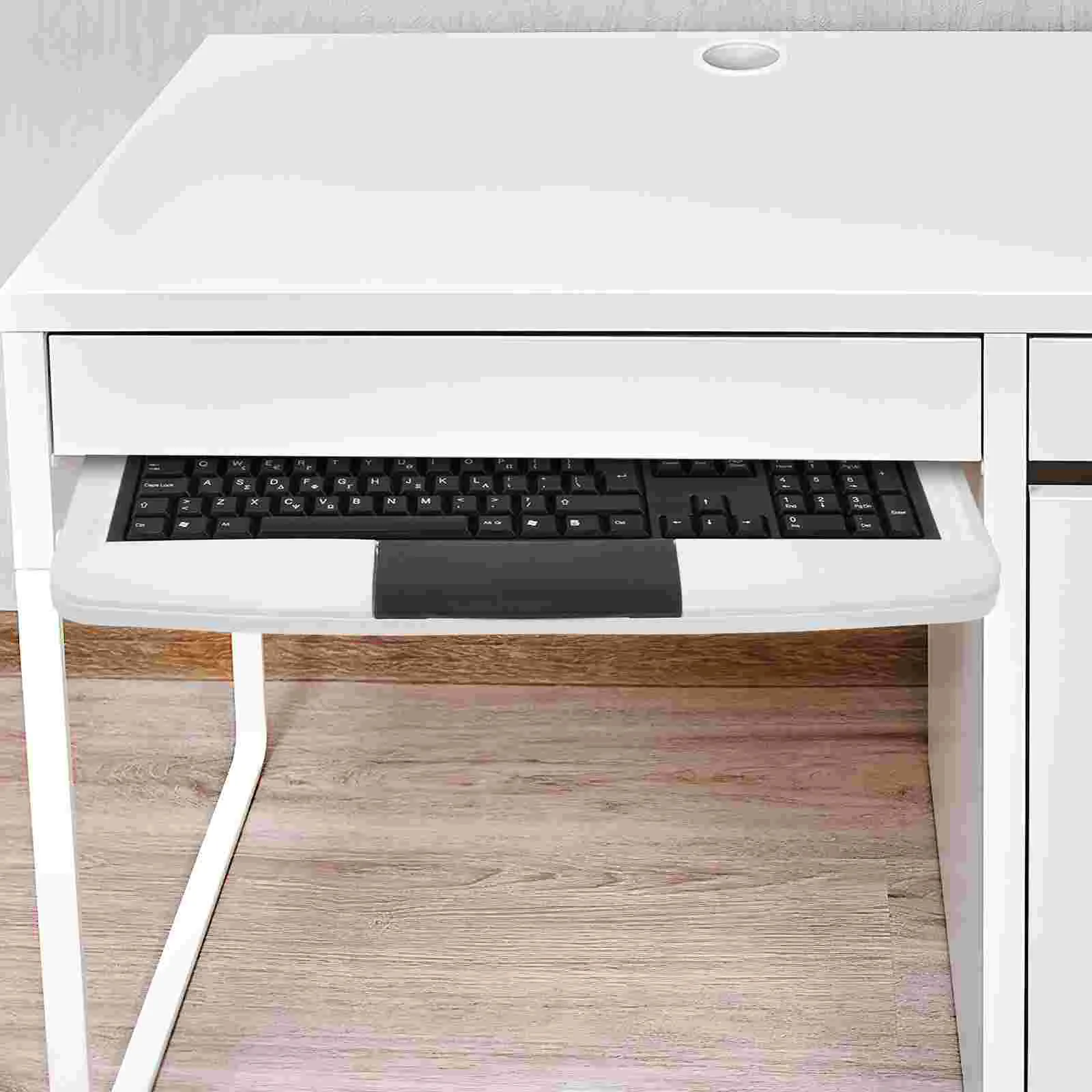 Laptop desk stand slide computer keyboard adjustable stand office mouse platform tray drawer with pen box rotating position under desk pull out
