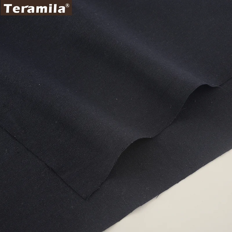 TERAMILA Baumwoll-Leinen-Stoff zum Nähen, Tischdecke, Kissen, Heimdekoration, Tischläufer, klassisches Weiß, schwarze Farbe, Meterware – Detail 9