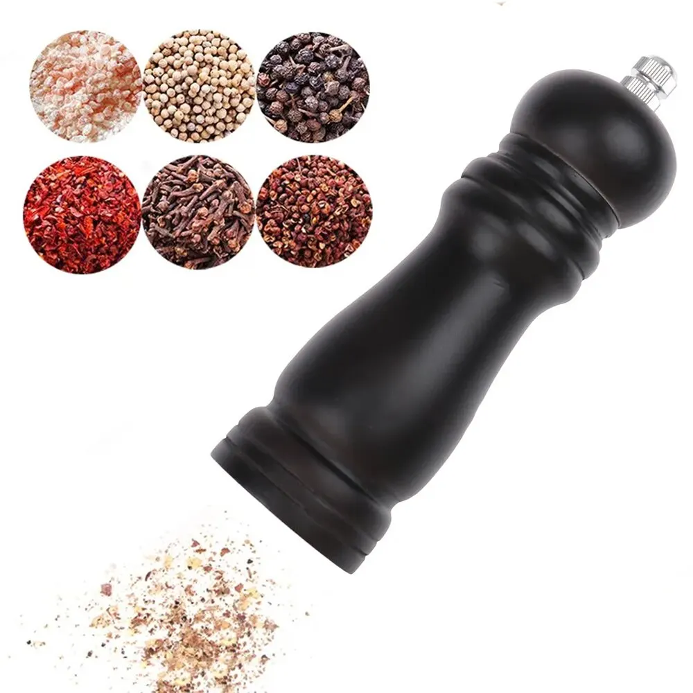 Pepper Mill with Strong Adjustable Ceramic Grinder Manual Control Kitchen Cooking BBQ Tools Salt and Pepper Mills Wood Tools
