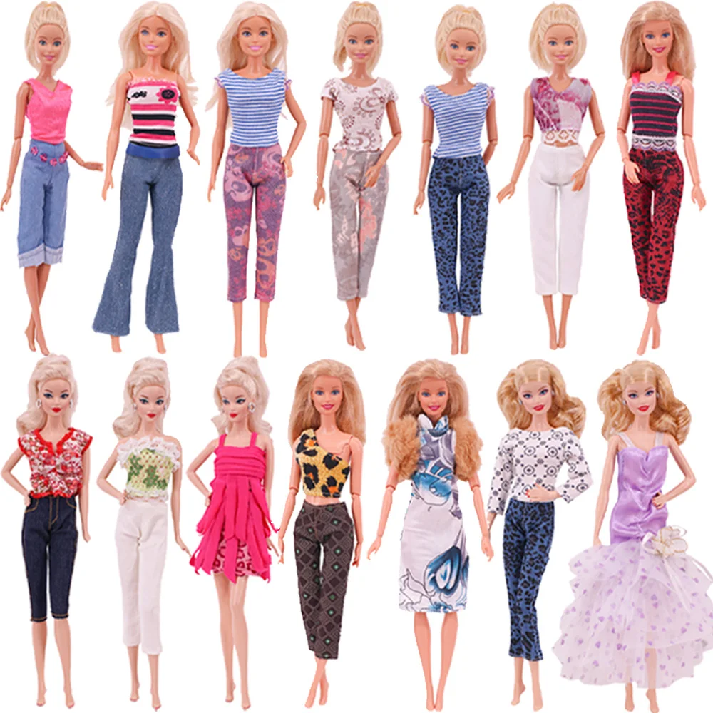 Stylish Barbies Doll Clothes Tops+Pants Daily Casual Clothing Doll
