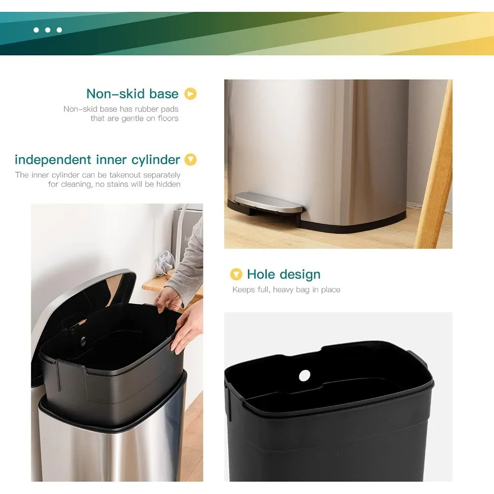 13-Gallon Stainless Step Trash 4