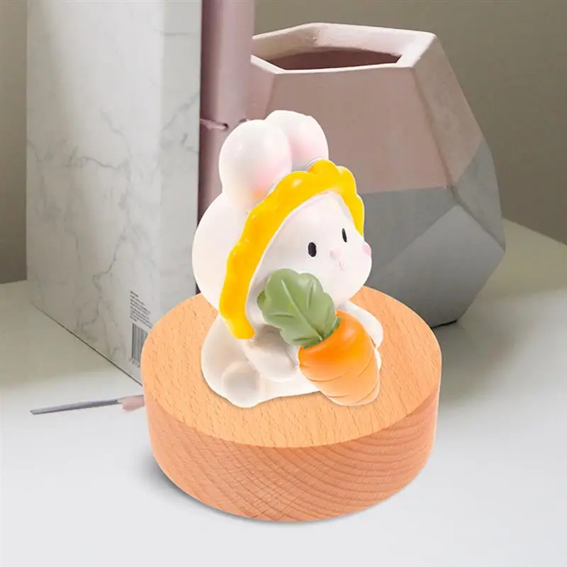 Round Edges Music Box Base Craft Music Box Base For Rotatable Musical Desk nament Home Decor Wooden Supplies Round