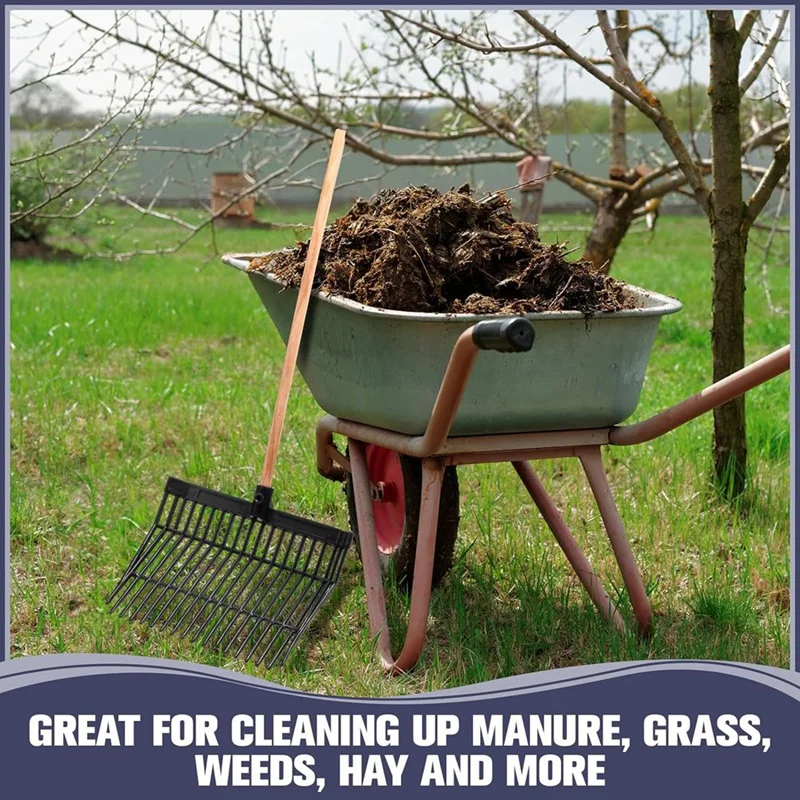 Manure Fork Replacement Head, Pitchfork Head, Horse Manure Rake, For Picking Up Manure, Stable Waste Removal 5