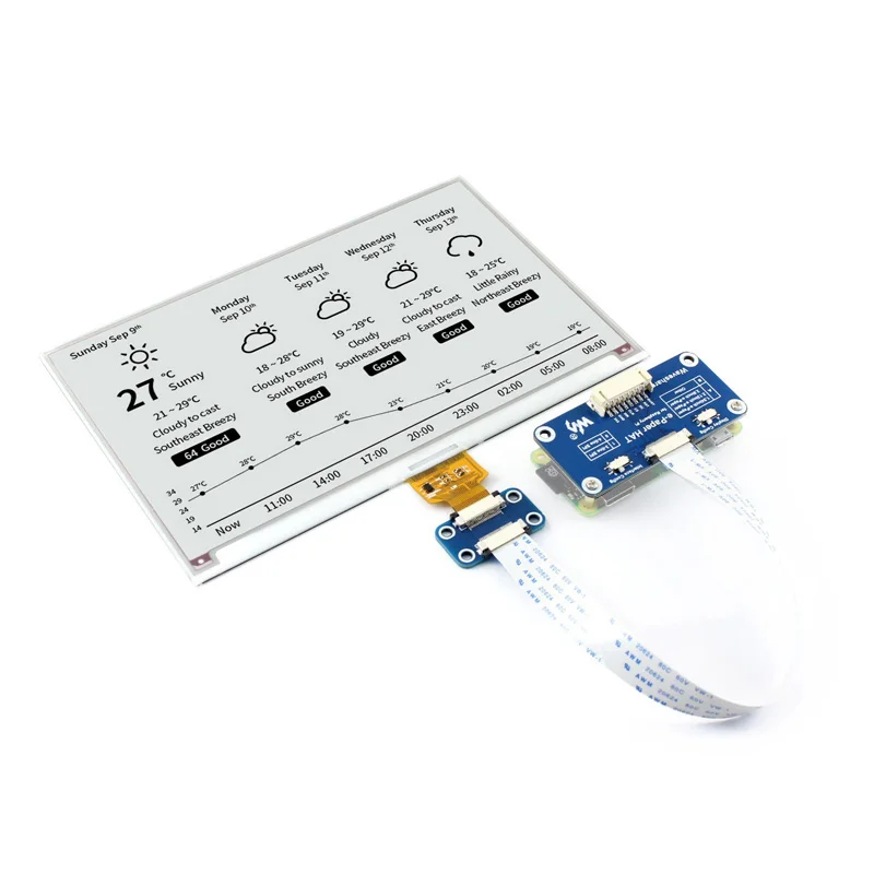 Raspberry pi 7.5 Polegadas E-paper E-ink Display Hat Spi Interface 800x480 Preto Branco para Arduino Stm32 Jetson Nano - Imagem 3