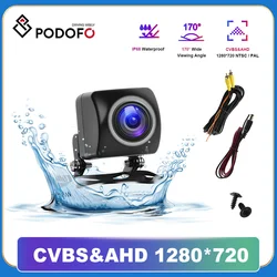 Podofo AHD Car Rear View Camera HD Reverse Parking Video Monitor Waterproof Backup Night Vision Lens 6M Cable for Universal