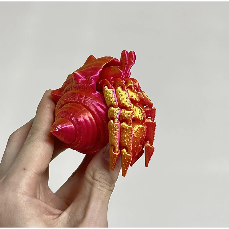 Description Picture 6 of item3D Printed Hermit Crab Detachable Telescopic Joints Movable Model Ornaments Creative Fun Children Gifts Desktop Decoration
