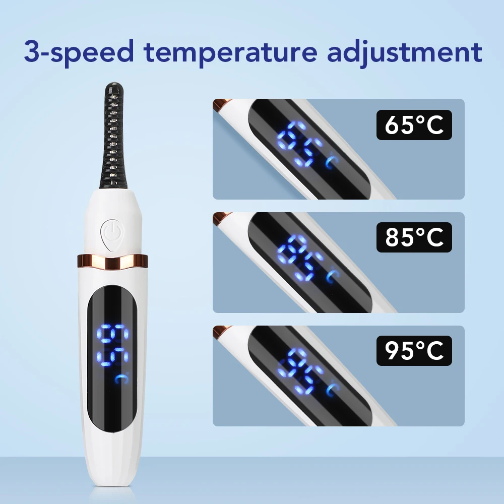 Eyelash Curler Heated Eyelash Curlers Electric Eyelash Curling Device Rechargeable Fast Heat up Natural Curler Long Lasting Makeup Tool