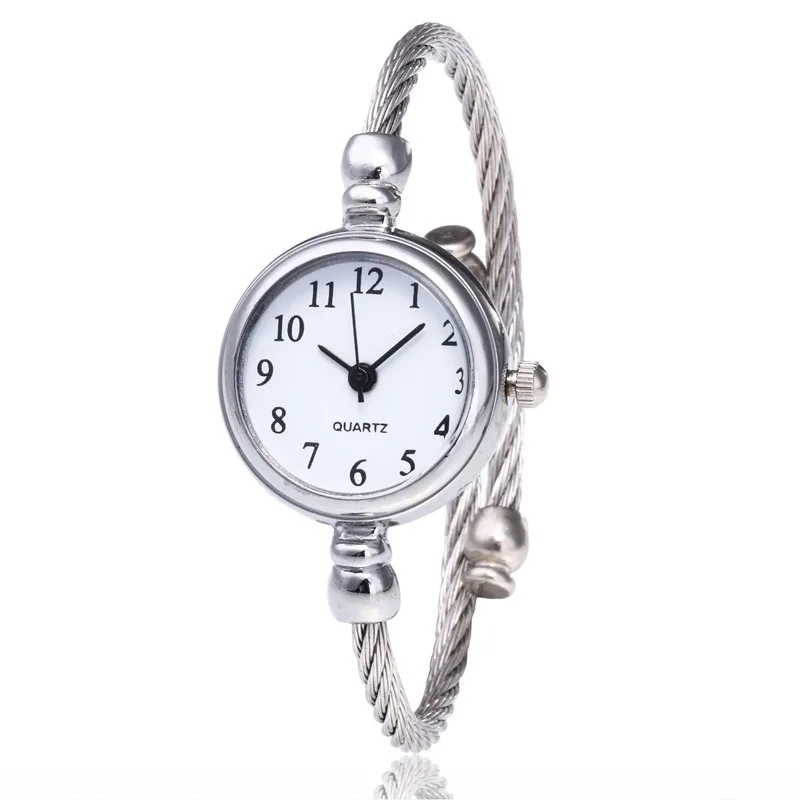 5PCS Women Simple Small Bracelet Watches Stainless Steel Retro Ladies Quartz Wristwatch Fashion Casual Female 6