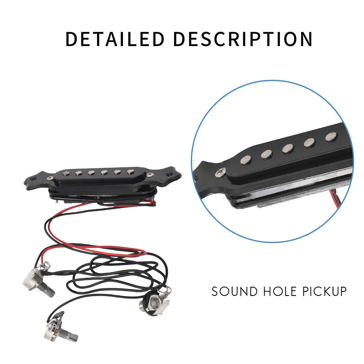 BAAU 4X Magnetic Acoustic Pickup for Guitar Black