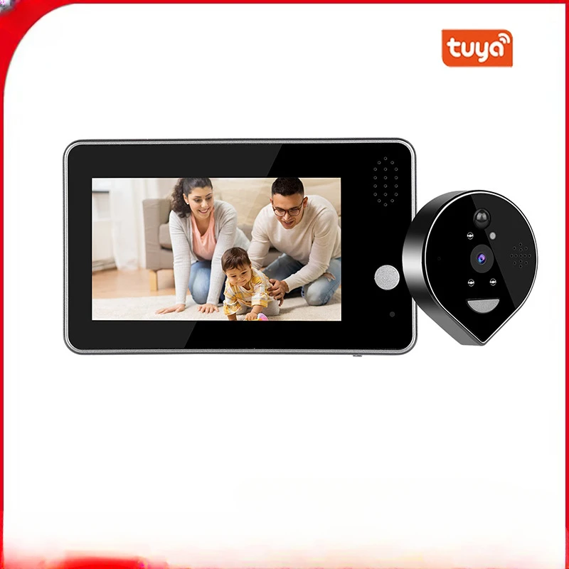 

WIFI Front Door Peephole Camera Smart Home Security System with Mobile and Live Feed PIR night vision