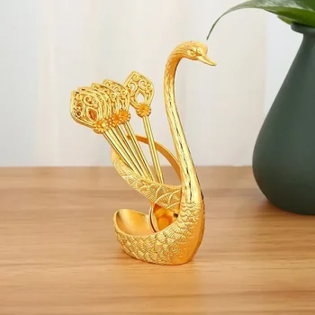 Swan Dessert Spoon Set with Base – Zinc Alloy 1