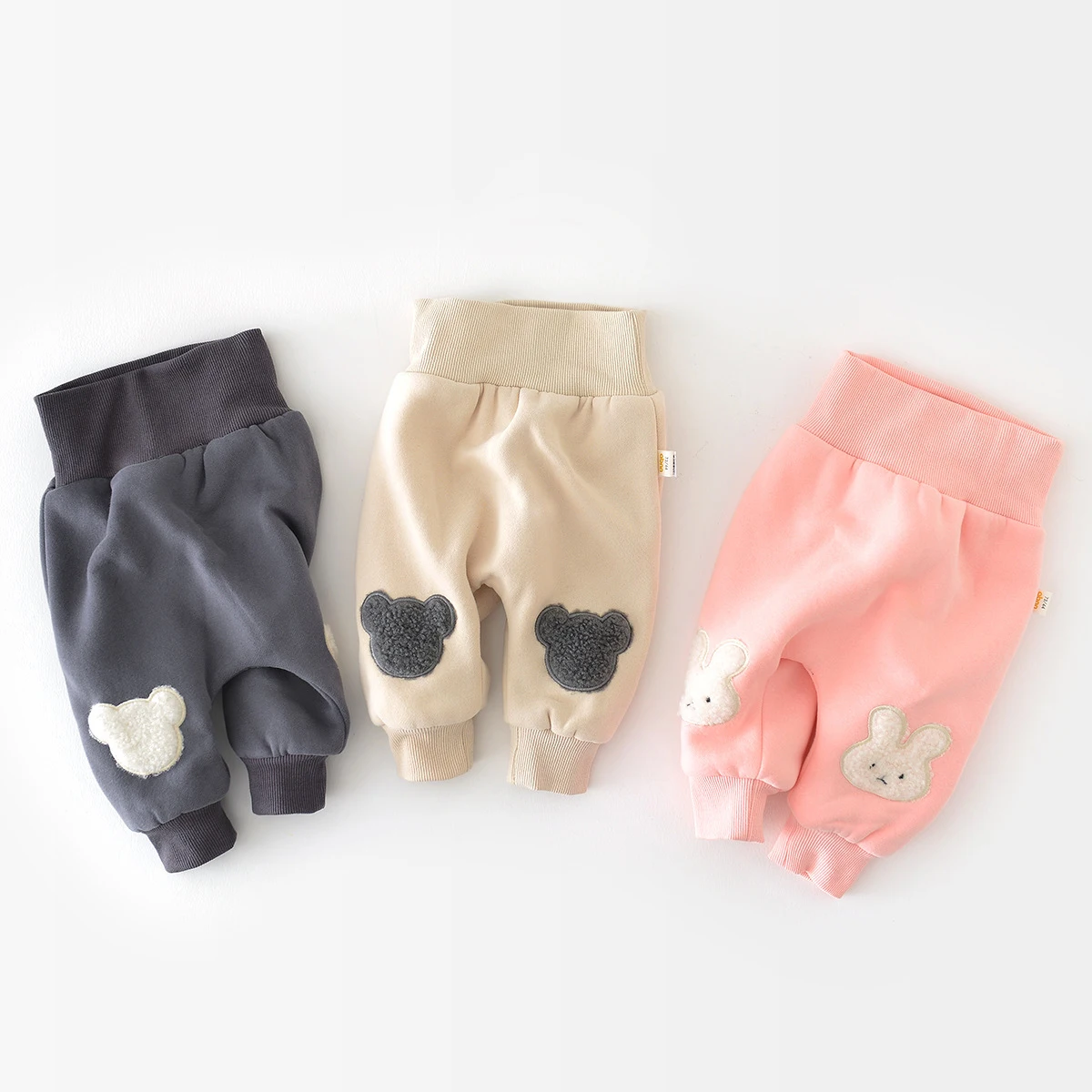 

0-3Y Winter Baby Pants Boy Girl Fleece Thicken Warm Trousers Korean Kids Clothes Elastic High Waist Toddler Cotton Thermal Pant