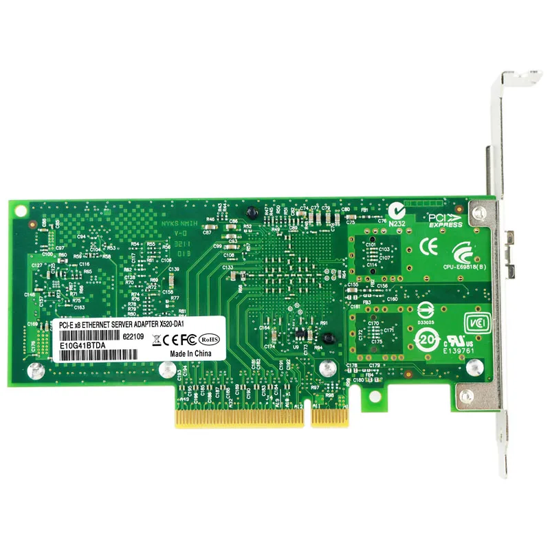 X520-DA2 듀얼 포트 이더넷 네트워크 어댑터, 10G PCI Express x8 인텔 82599 ES 칩, E10G42BTDA,SFP 미포함