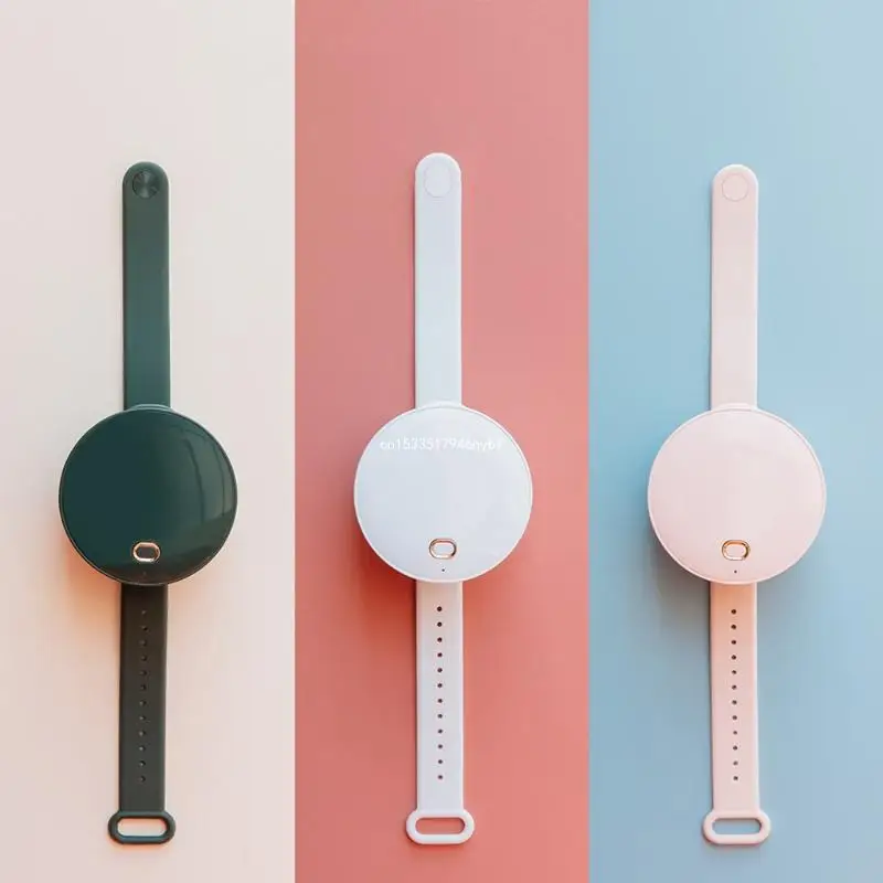 

Портативный наручный вентилятор с зеркалом без листьев, перезаряжаемый через USB, 3-скоростной регулируемый воздушный для офиса,