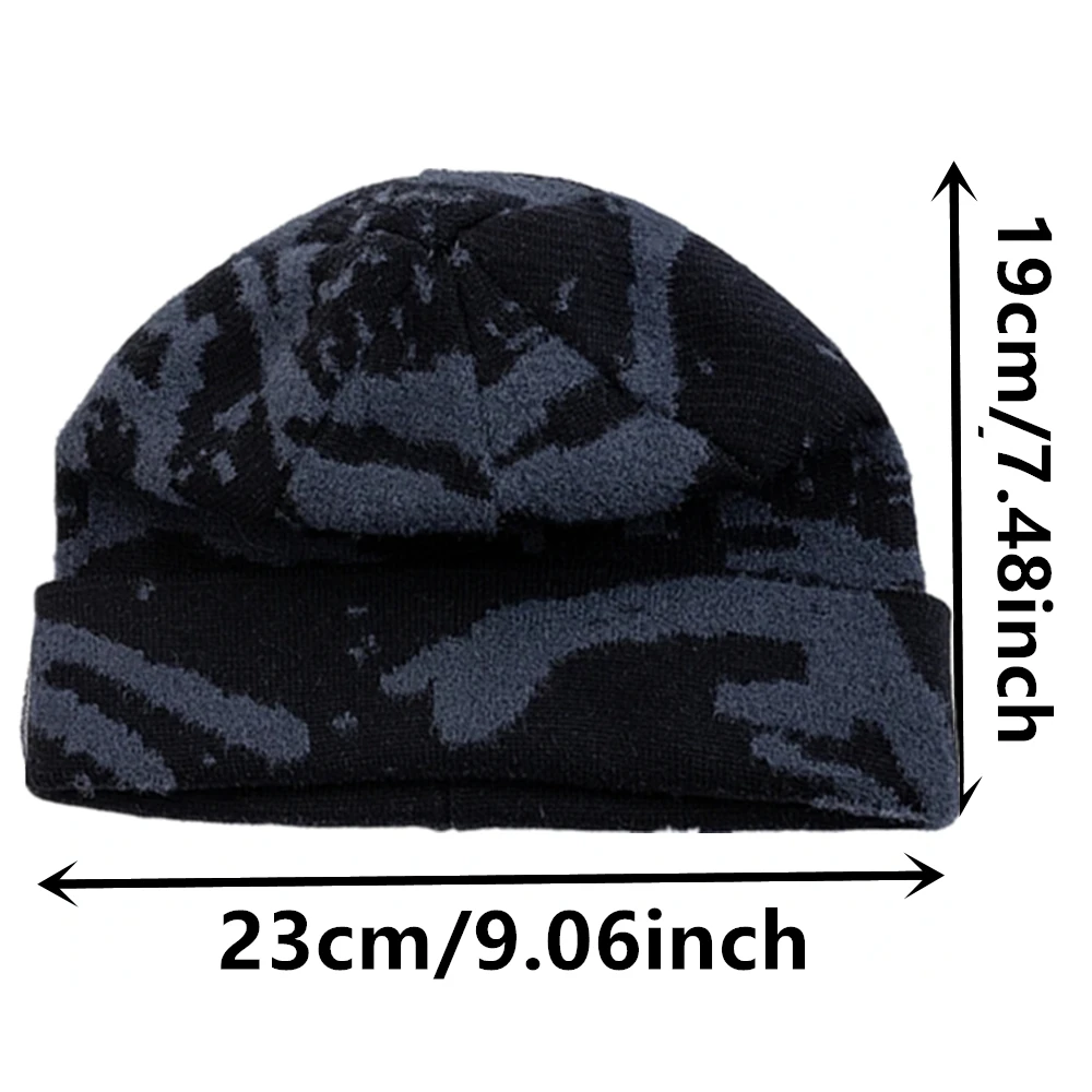New Style Unisex Geometric Print Skull Cap Dandy Winter Hats Sailor Style Hats For Men Women Autumn Outdoor Ski Beanie Cap