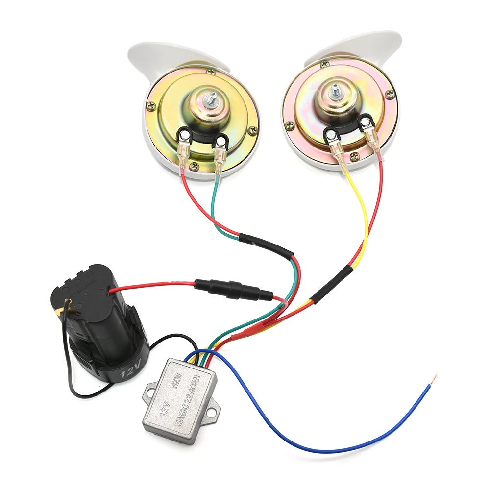 12V Speakers Automotive 115DB Horn Auto Speaker 18 Voice Electric Siren Loud Air Snail Horn 18 Sounds Home Security Alarm Car Siren Horn Car Air Horn