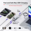 PULWTOP Powered USB C Hub,USB C Powered Hub with USB A/C 3.2 , 100W PD-in, 2 x 24/45W USB-C PD Charging Data Hub for PC Laptops 4