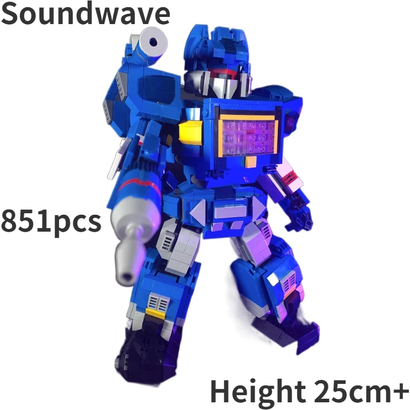 

Конструктор MOC, робот-трансформер Kong Soundwave, креативный сборный конструктор «сделай сам», игрушка для детей и мальчиков, подарок на день рождения
