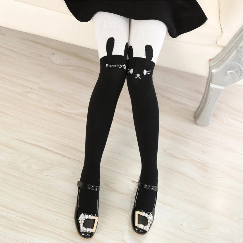 Children's Cartoon Tights For Lovely Girls Patchwork Embroidery Designs Stockings Spring Pantyhose Baby Kawaii Tights